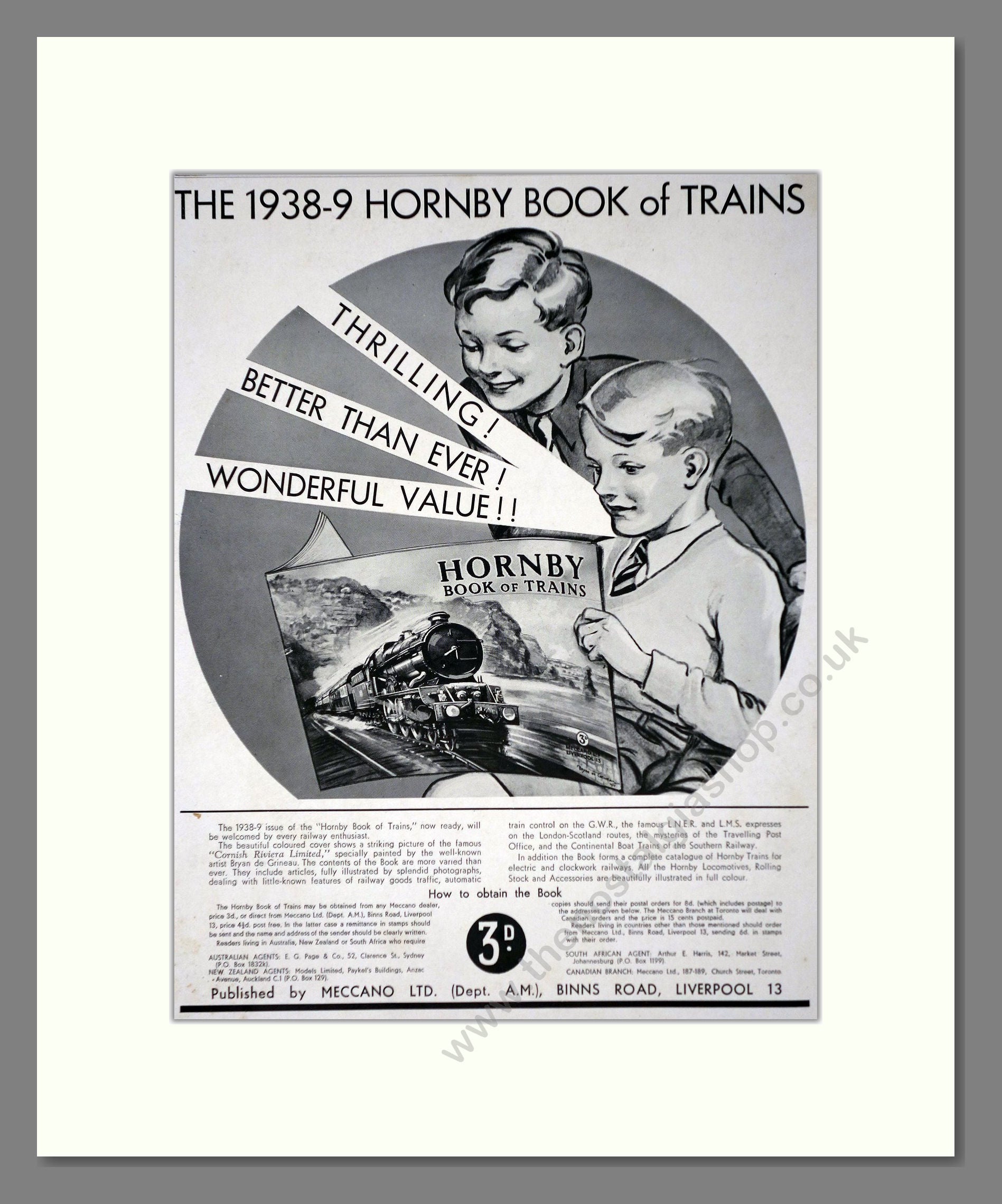 Hornby - 1938/39 Book Of Trains. Vintage Advert 1938 (ref AD65834)