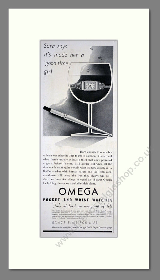Omega - Pocket And Wristwatches. Vintage Advert 1937 (ref AD66490)