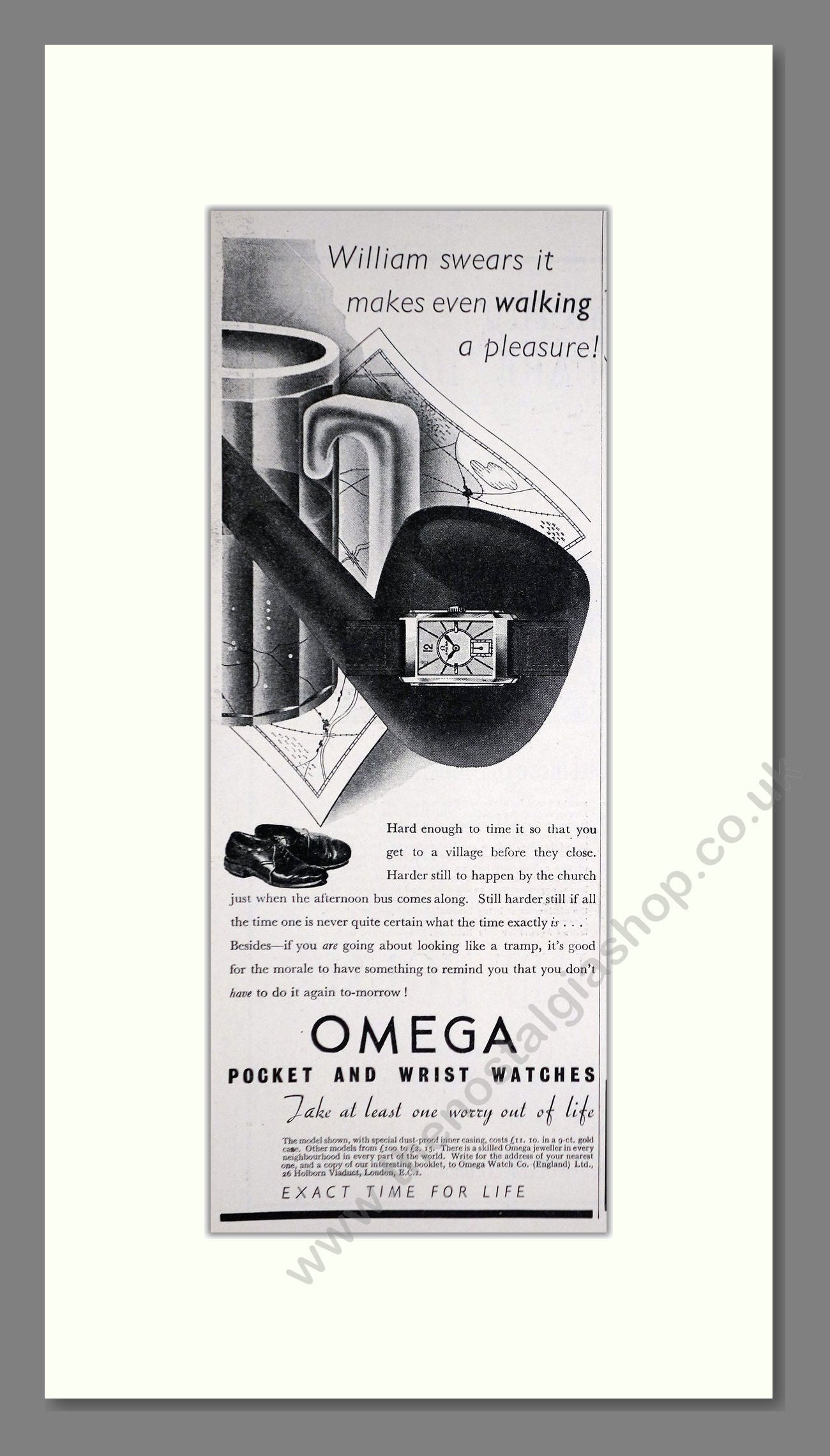 Omega - Pocket And Wristwatches. Vintage Advert 1937 (ref AD66491)