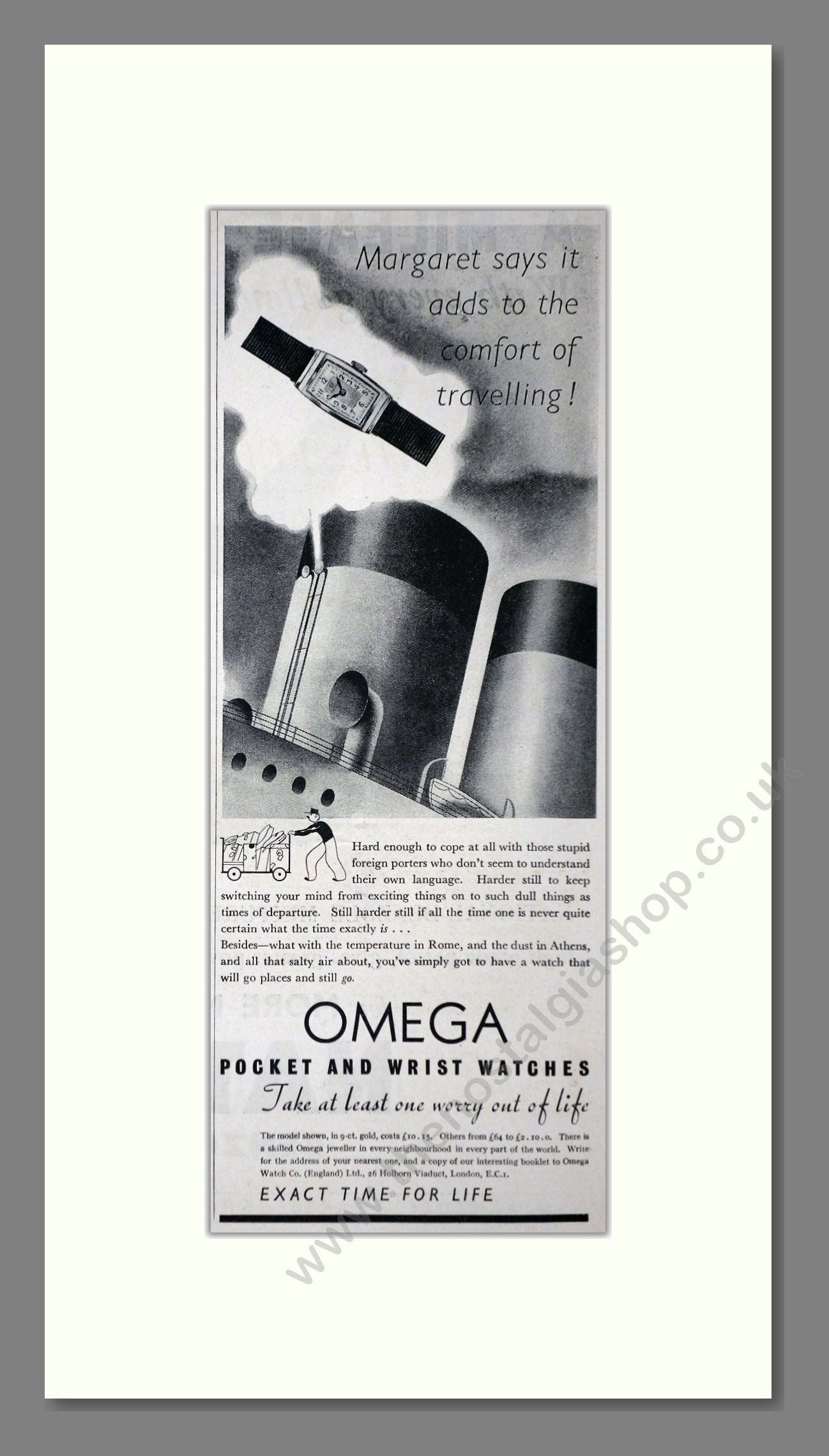 Omega - Pocket And Wristwatches. Vintage Advert 1937 (ref AD66495)