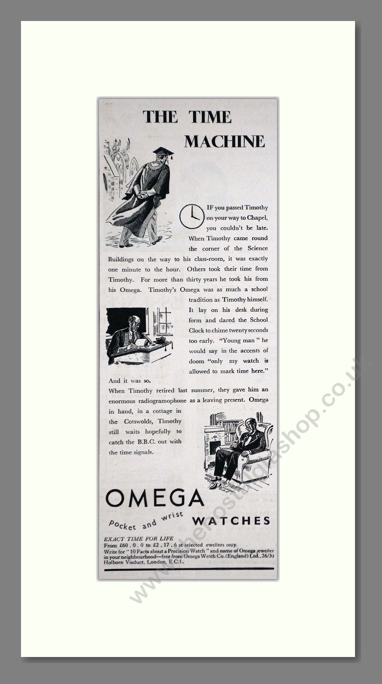 Omega - The Time Machine. Vintage Advert 1935 (ref AD66504)