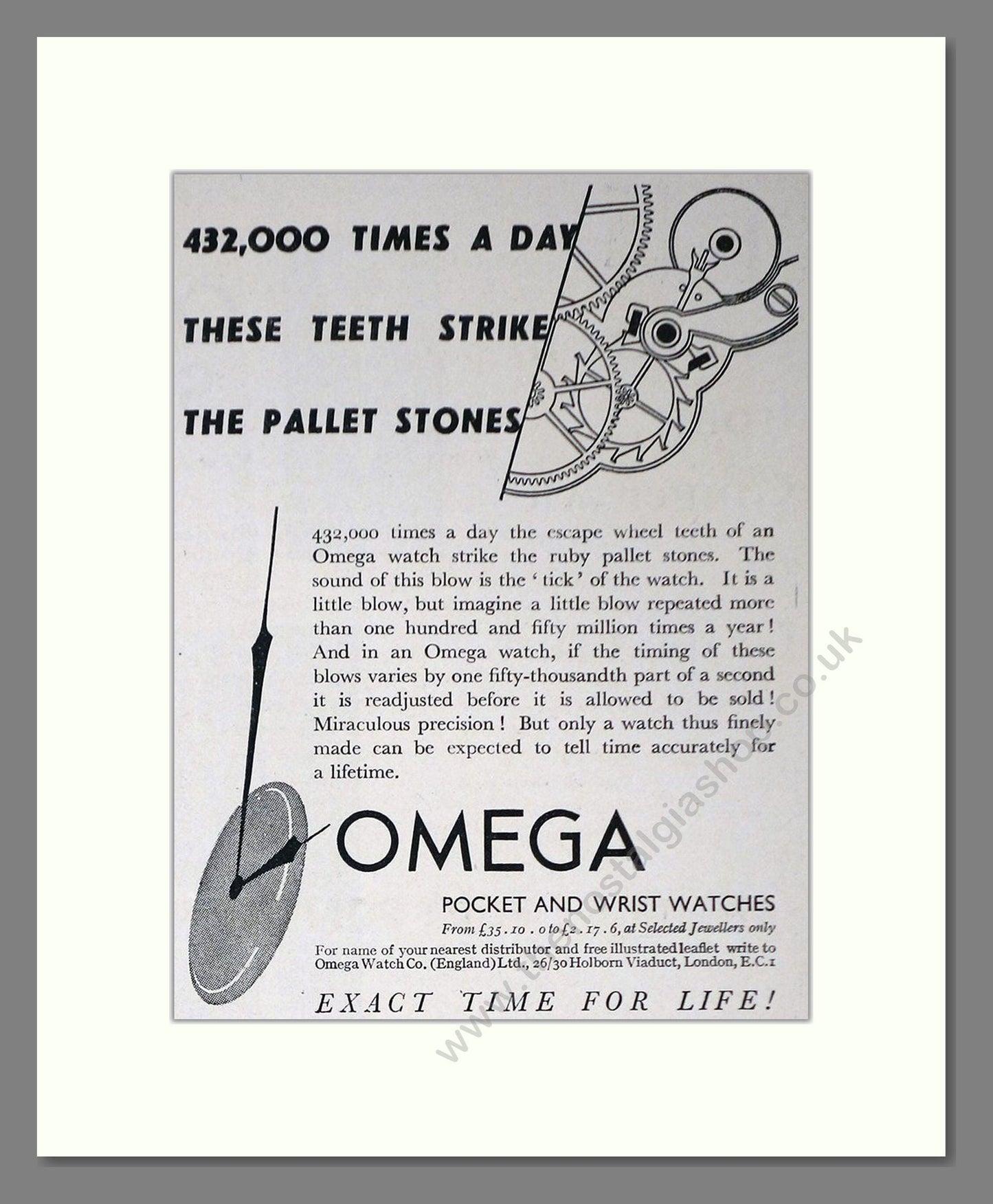 Omega - Pocket And Wristwatches. Vintage Advert 1934 (ref AD66526)