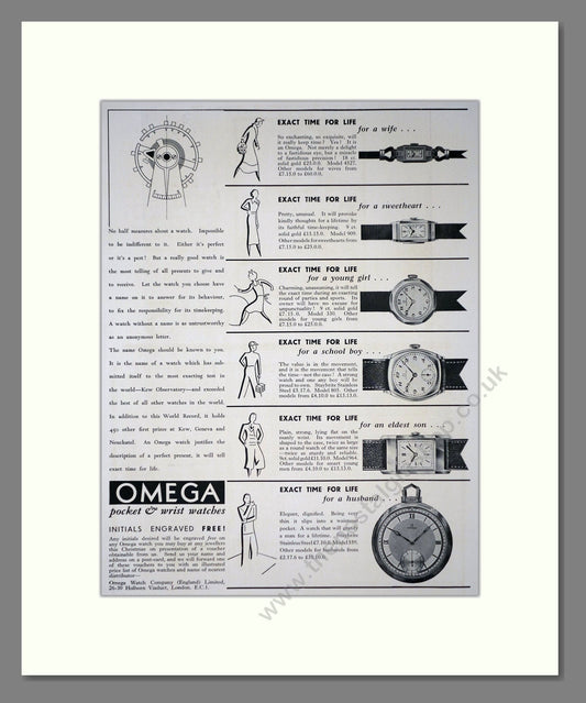 Omega - Pocket And Wristwatches. Vintage Advert 1934 (ref AD66534)