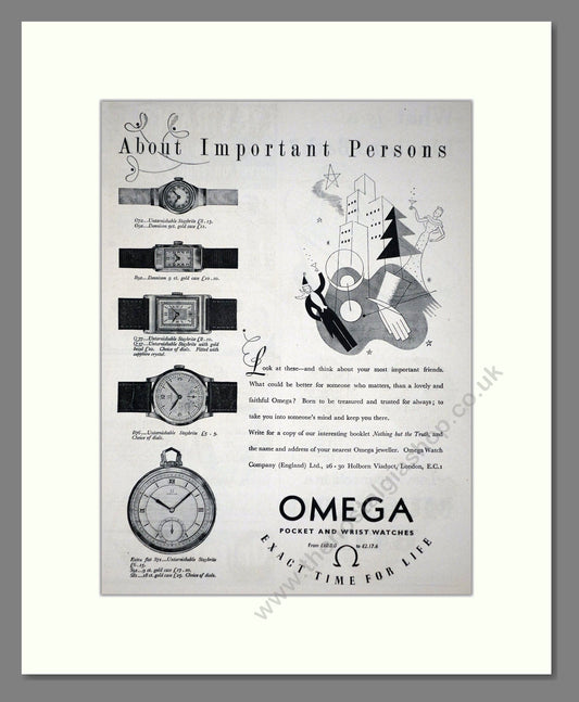 Omega - Pocket And Wristwatches. Vintage Advert 1936 (ref AD66538)