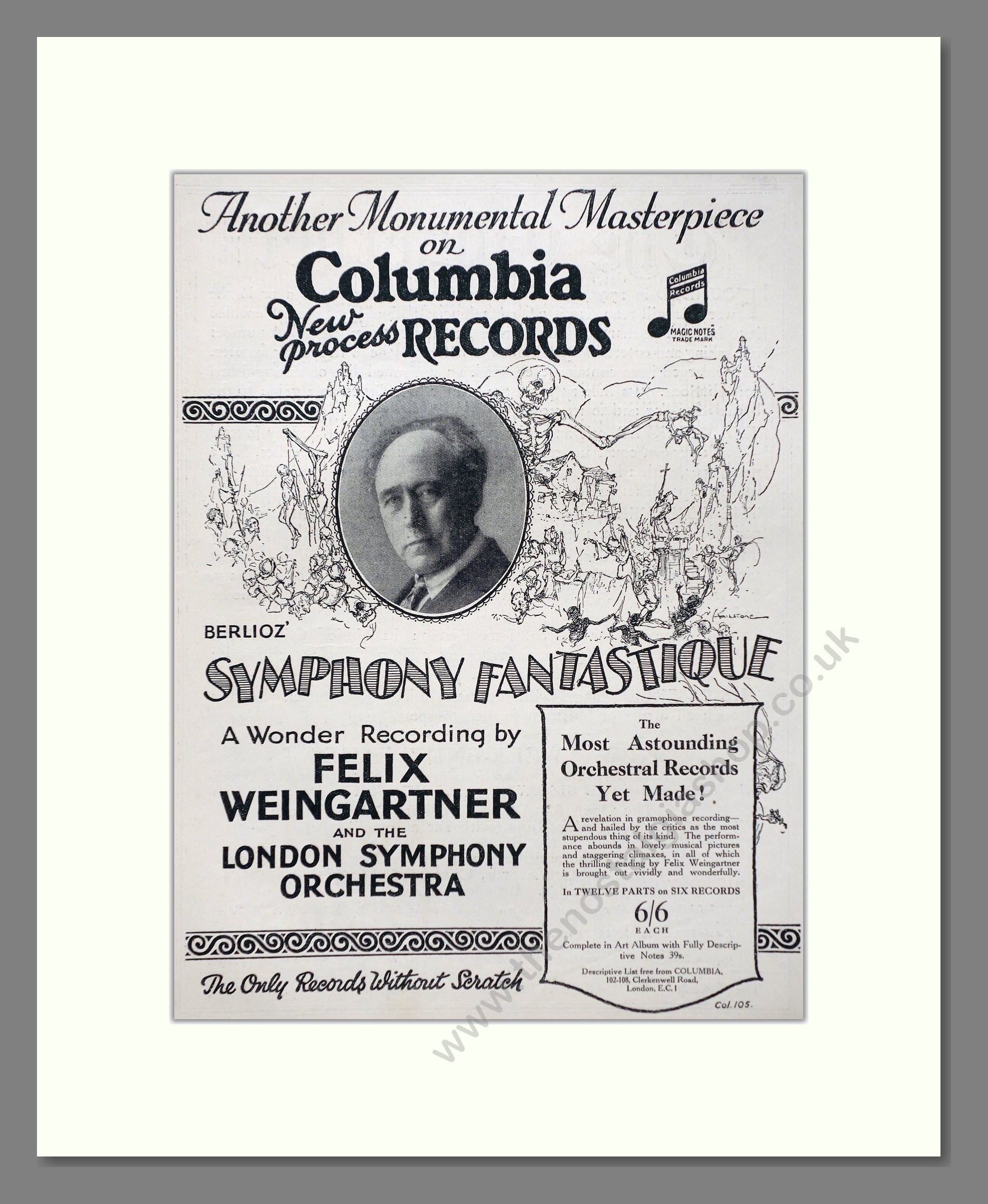 Berlioz - Symphony Fantastique. Vintage Advert 1926 (ref AD66339)