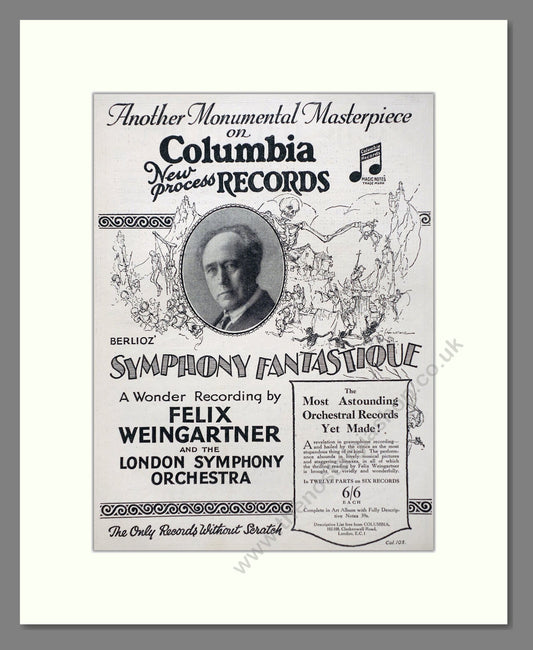 Berlioz - Symphony Fantastique. Vintage Advert 1926 (ref AD66339)