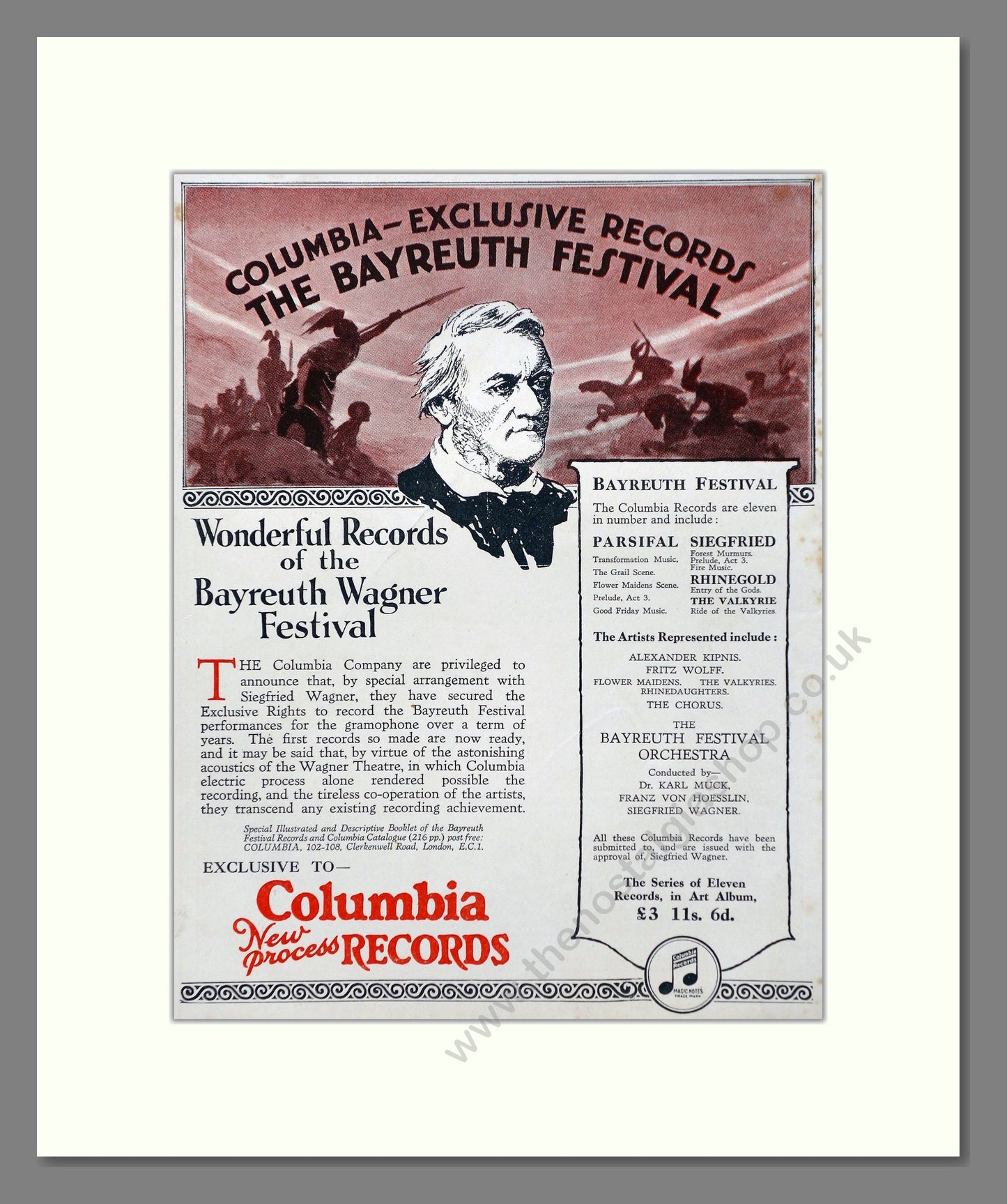 Wagner - Bayreuth Festival. Vintage Advert 1927 (ref AD66340)
