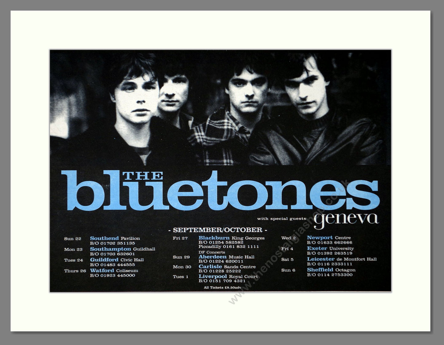Bluetones (The) - UK Tour. Vintage Advert 1996 (ref AD66341)