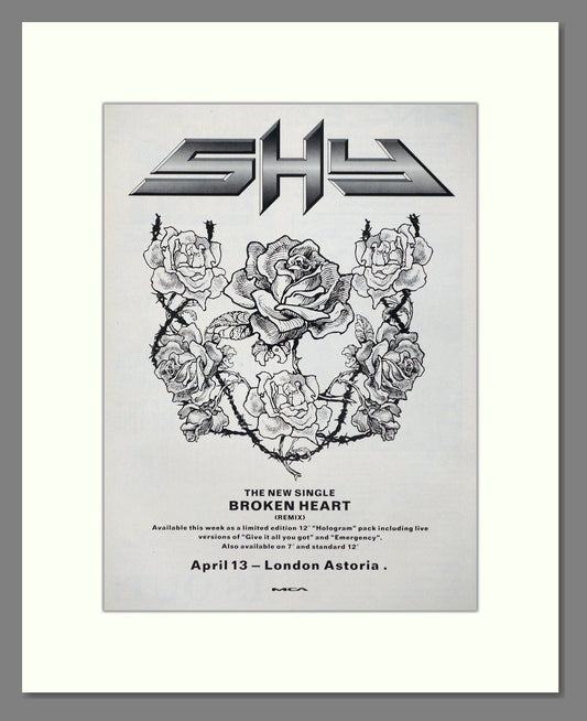 Shy - Broken Heart. Vintage Advert 1990 (ref AD66355)