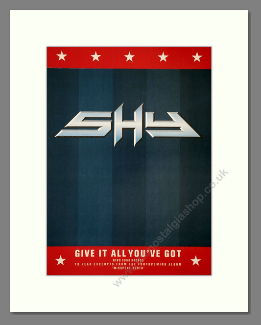 Shy - Give It All You've Got. Vintage Advert 1989 (ref AD66356)