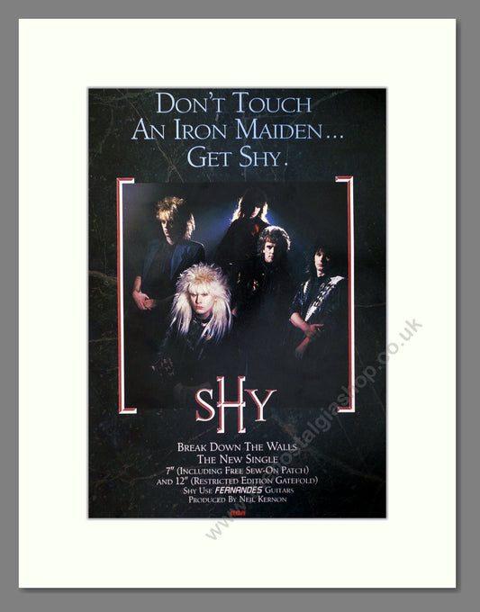Shy - Break Down The Walls. Vintage Advert 1987 (ref AD66357)