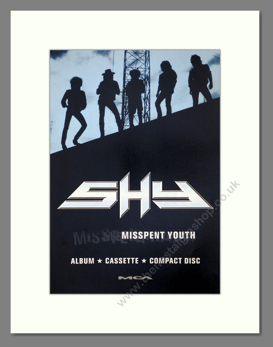 Shy - Misspent Youth. Vintage Advert 1989 (ref AD66358)