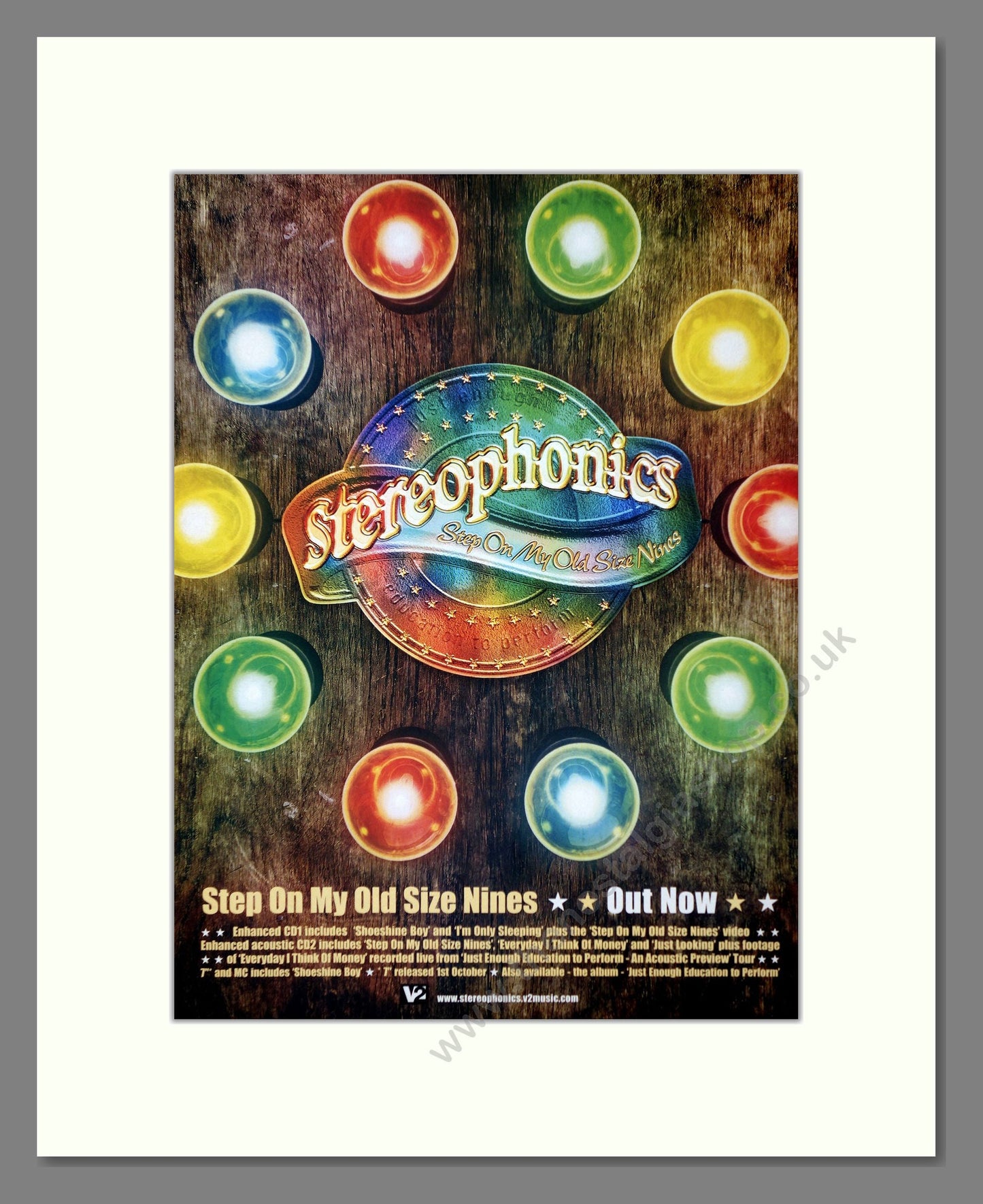 Stereophonics - Step On My Old Size Nines. Vintage Advert 2001 (ref AD66382)