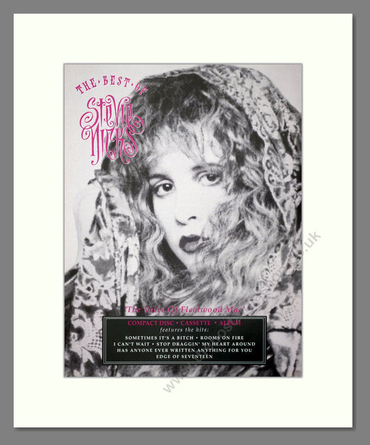 Stevie Nicks - Best Of. Vintage Advert 1991 (ref AD66396)