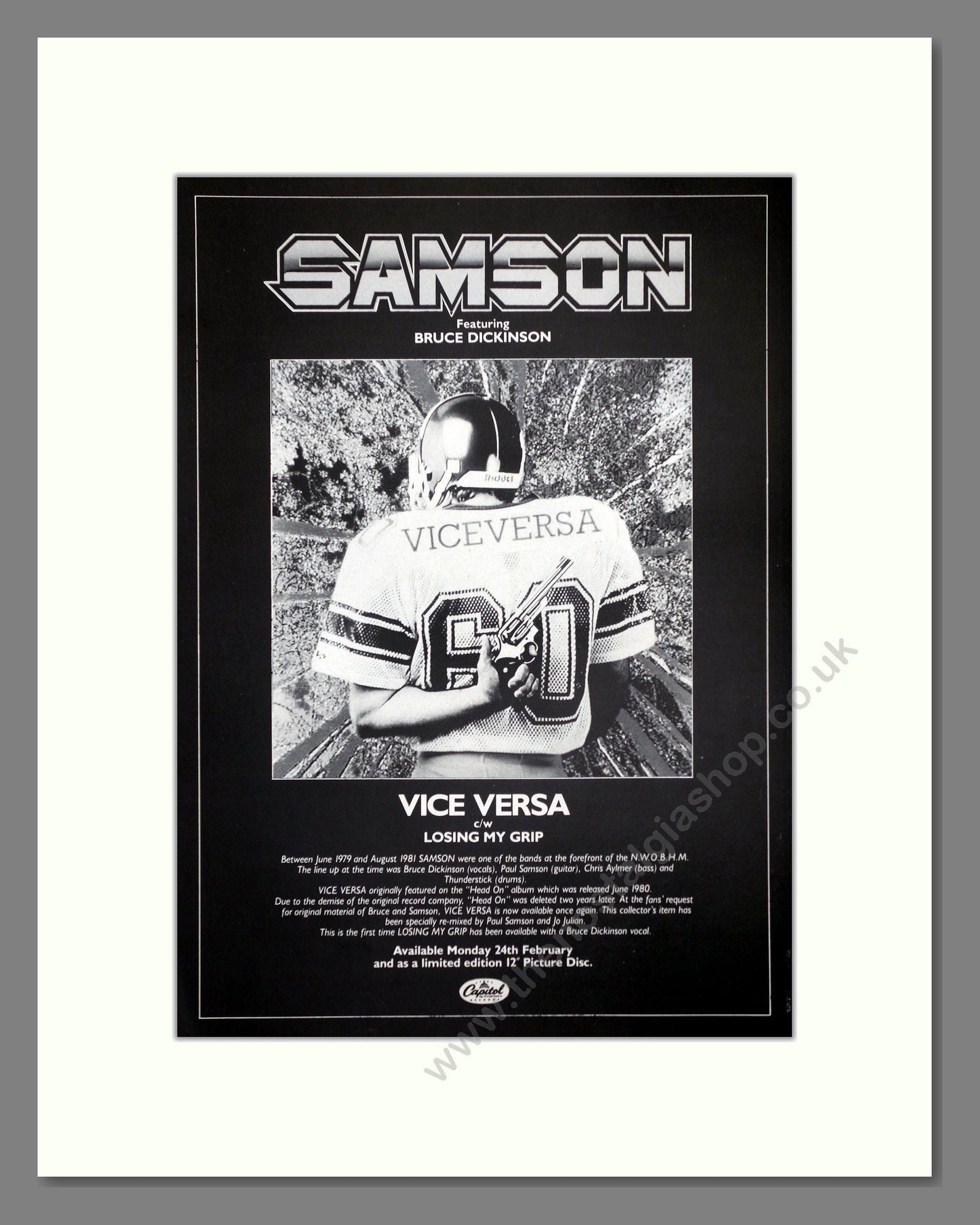 Samson - Vice Versa. Vintage Advert 1987 (ref AD66399)