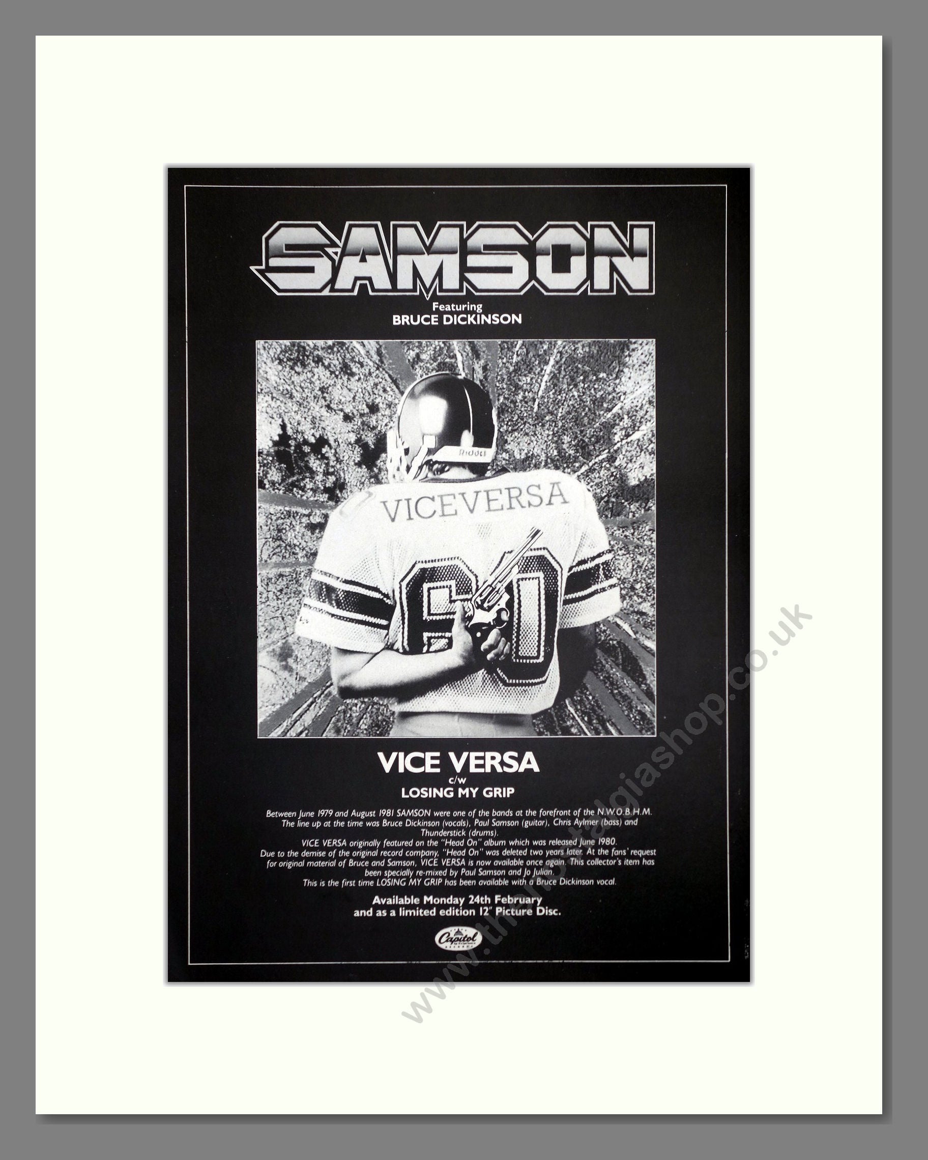 Samson - Vice Versa. Vintage Advert 1987 (ref AD66399)