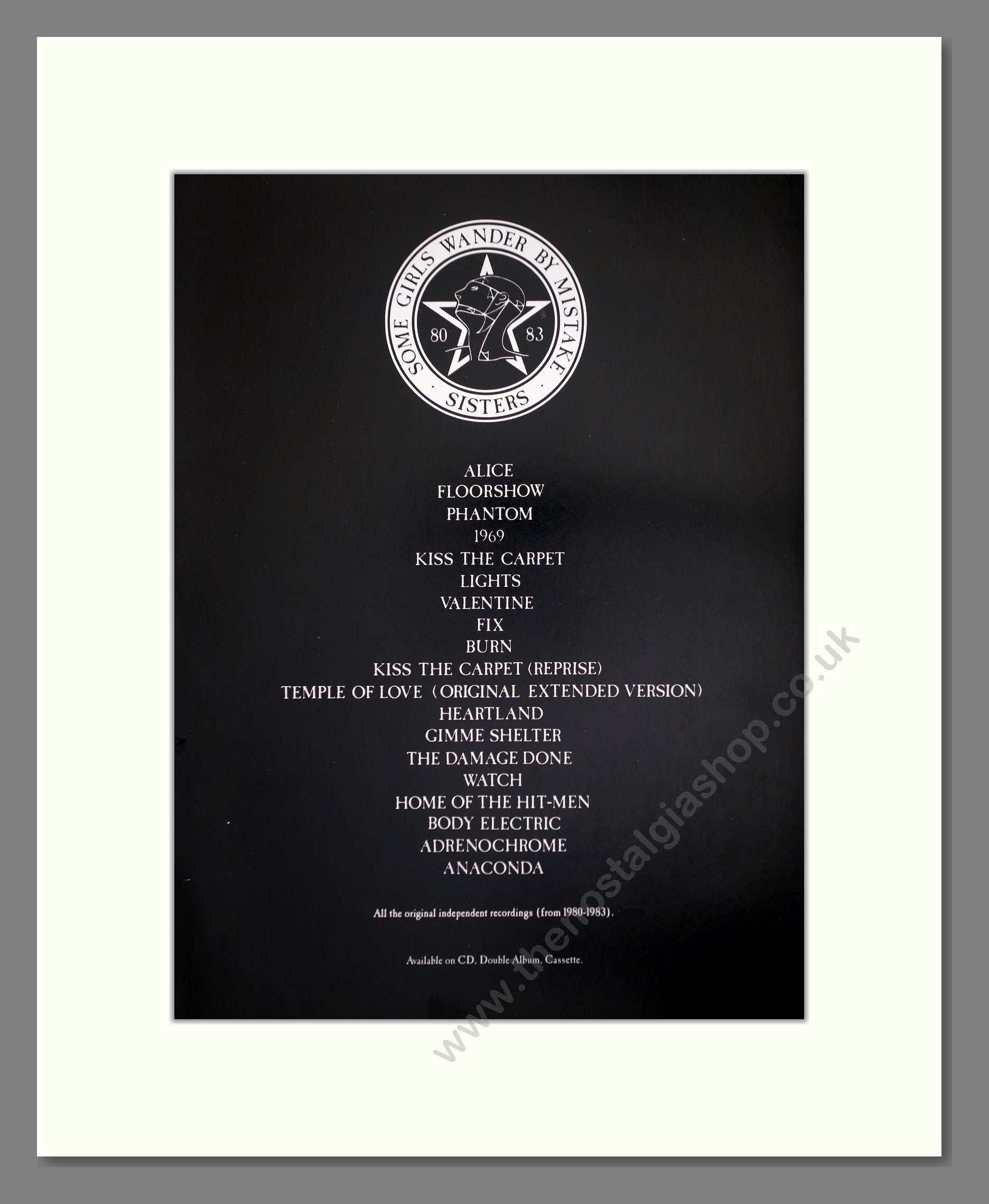 Sisters Of Mercy (The) - Some Girls Wander By Mistake. Vintage Advert 1992 (ref AD66410)