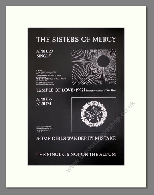 Sisters Of Mercy (The) - Temple Of Love. Vintage Advert 1992 (ref AD66411)