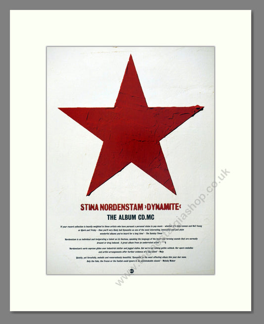 Stina Nordenstam - Dynamite. Vintage Advert 1997 (ref AD66421)