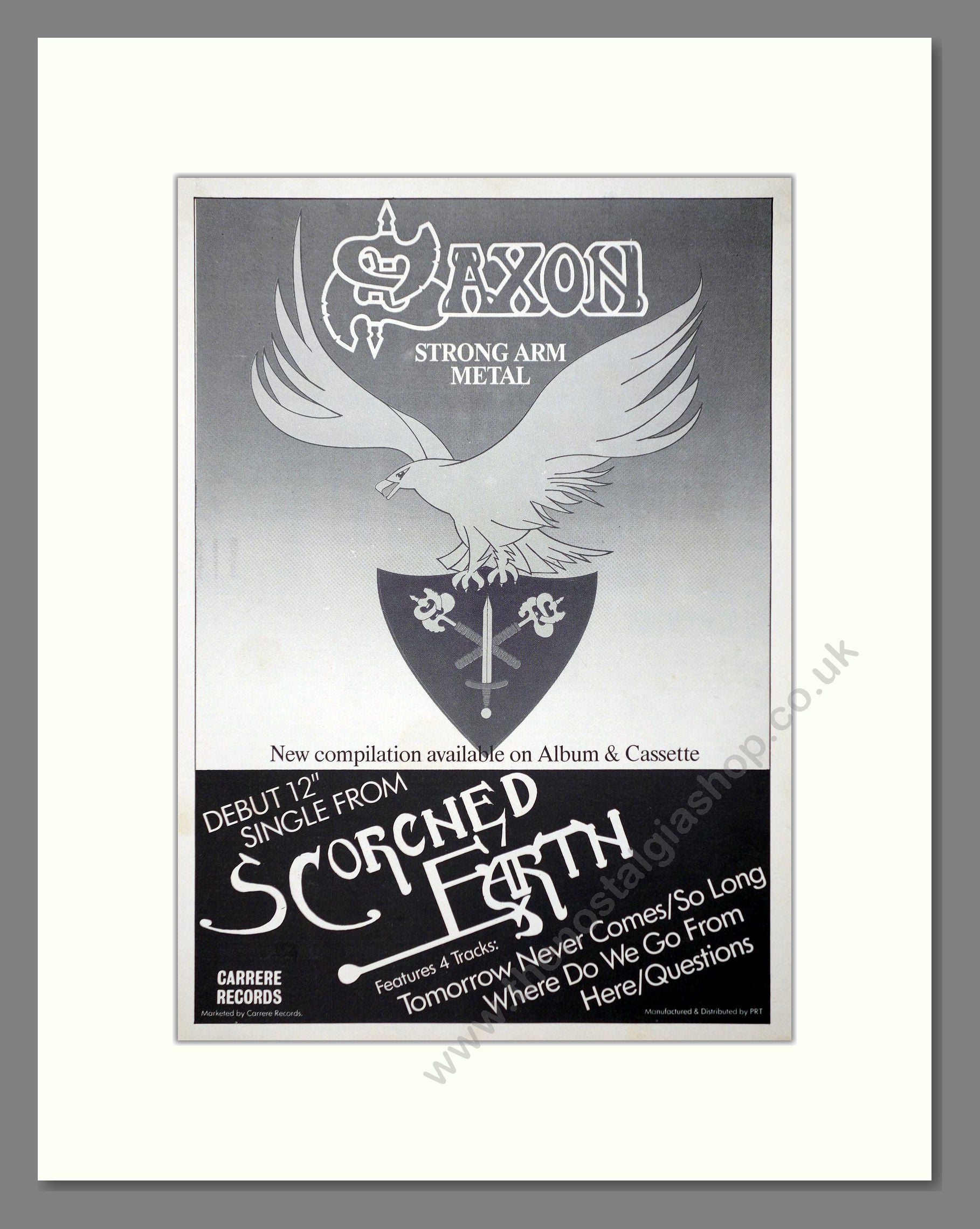 Saxon - Strong Arm Metal. Vintage Advert 1984 (ref AD66422)