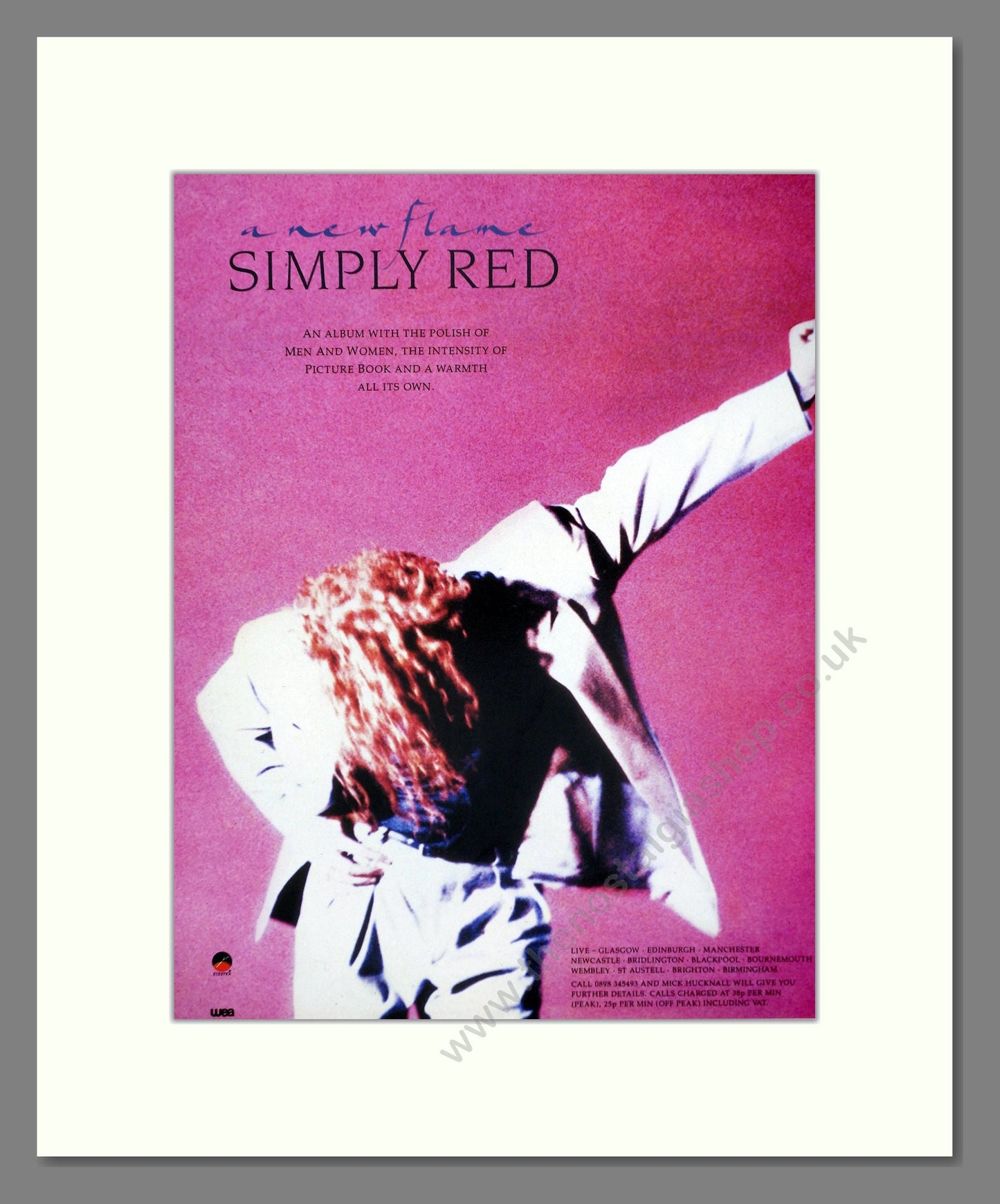 Simply Red - A New Flame. Vintage Advert 1989 (ref AD66429)