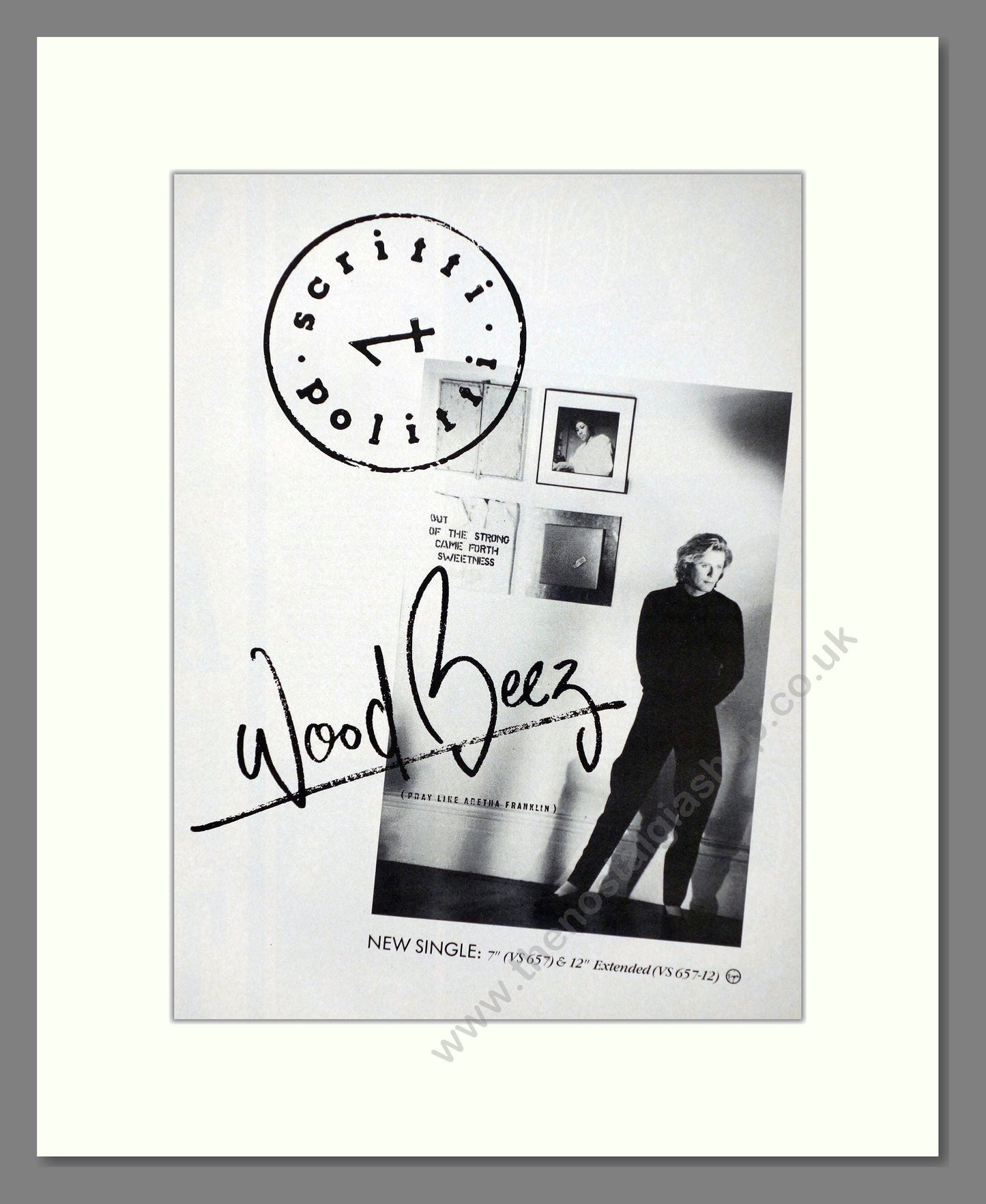 Scritti Politti - Wood Beez. Vintage Advert 1984 (ref AD66439)