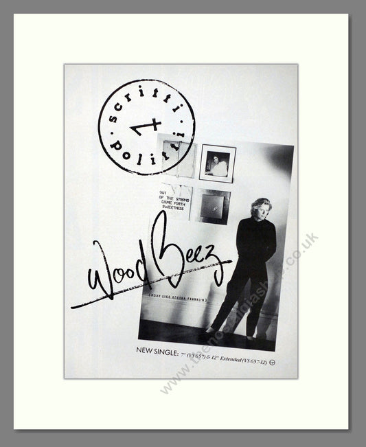 Scritti Politti - Wood Beez. Vintage Advert 1984 (ref AD66439)