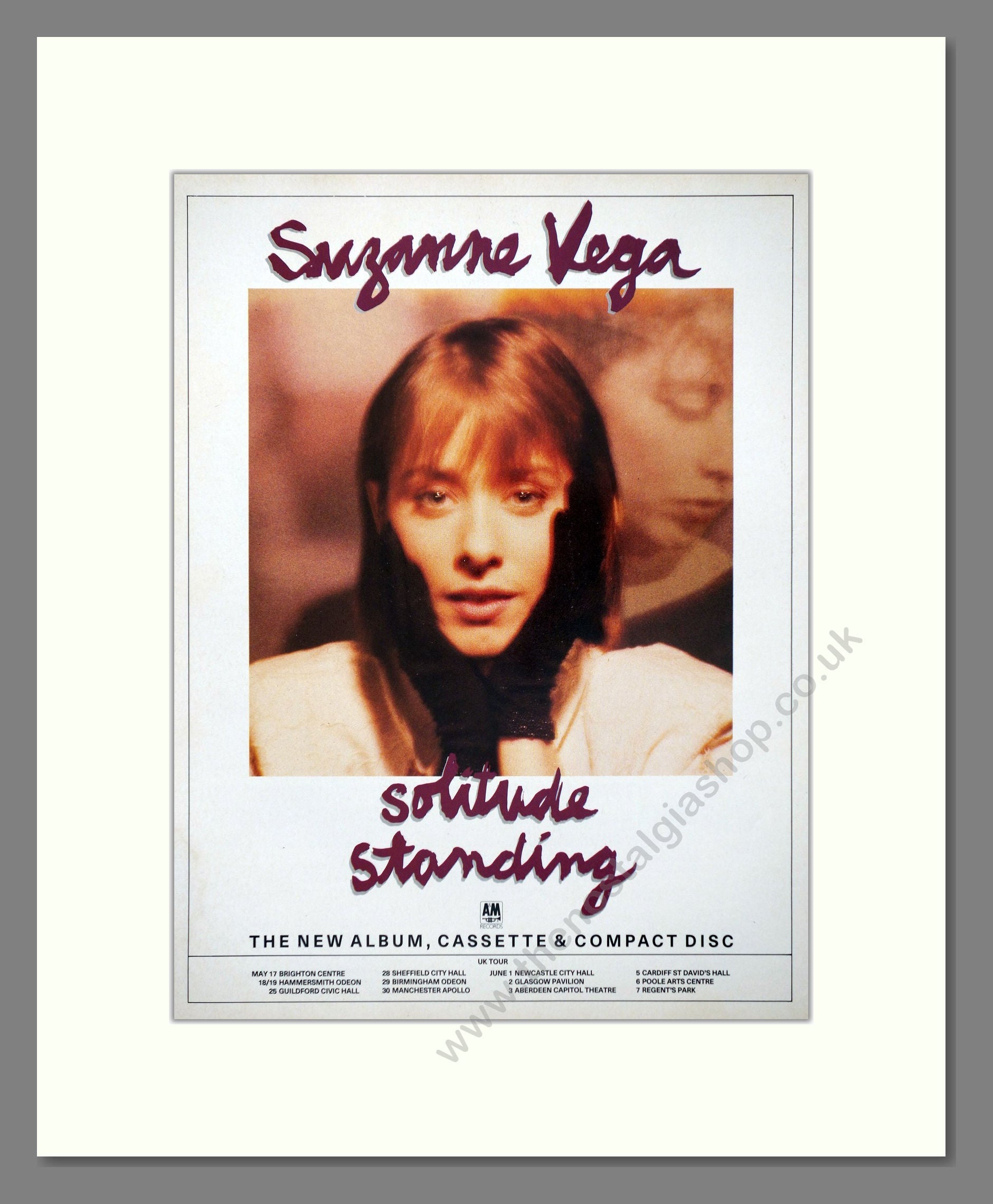 Suzanne Vega - Solitude Standing. Vintage Advert 1987 (ref AD66441)