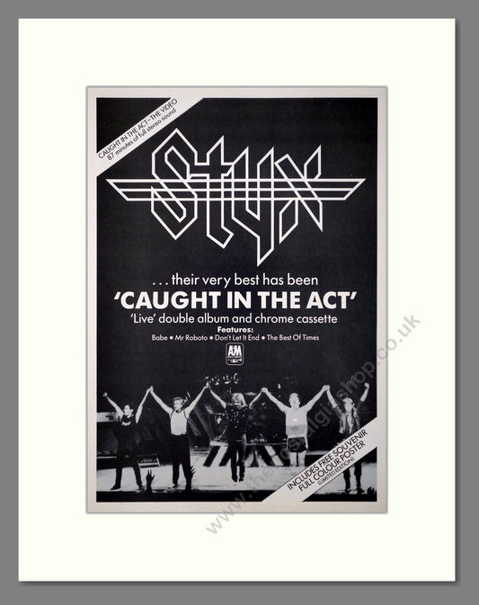 Styx - Caught In The Act. Vintage Advert 1984 (ref AD66442)