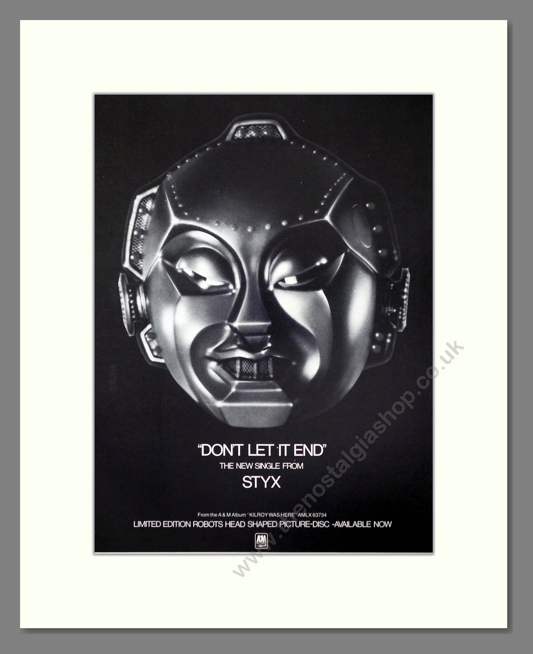 Styx - Don't Let It End. Vintage Advert 1983 (ref AD66443)