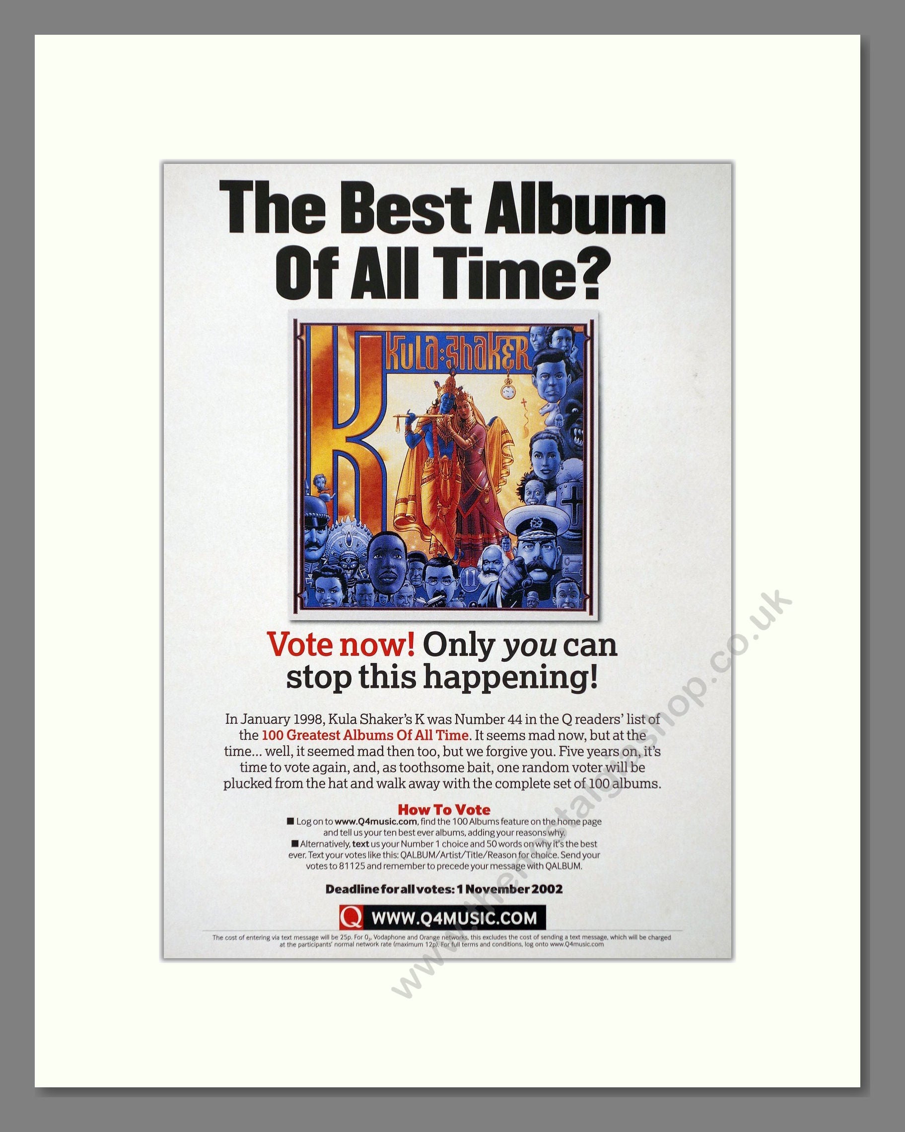 Kula Shaker - K. Vintage Advert 2002 (ref AD66445)