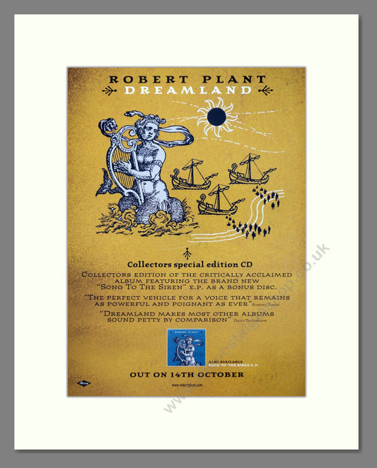 Robert Plant - Dreamland. Vintage Advert 2002 (ref AD66447)