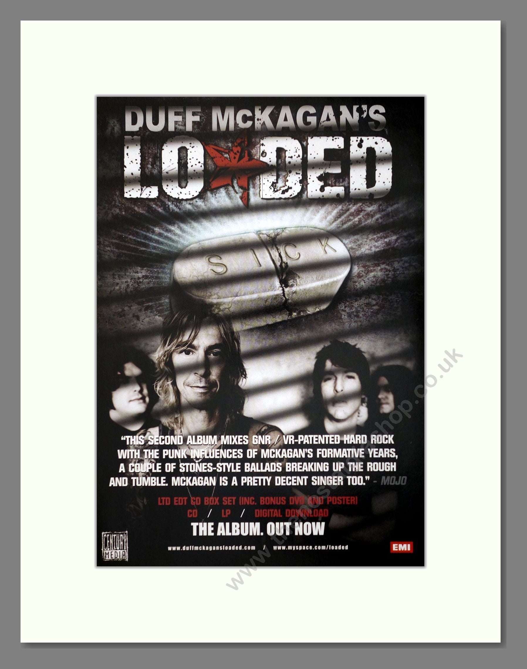 Duff McKagan's Loaded - Sick. Vintage Advert 2009 (ref AD66450)