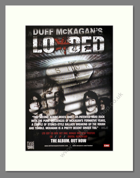 Duff McKagan's Loaded - Sick. Vintage Advert 2009 (ref AD66450)