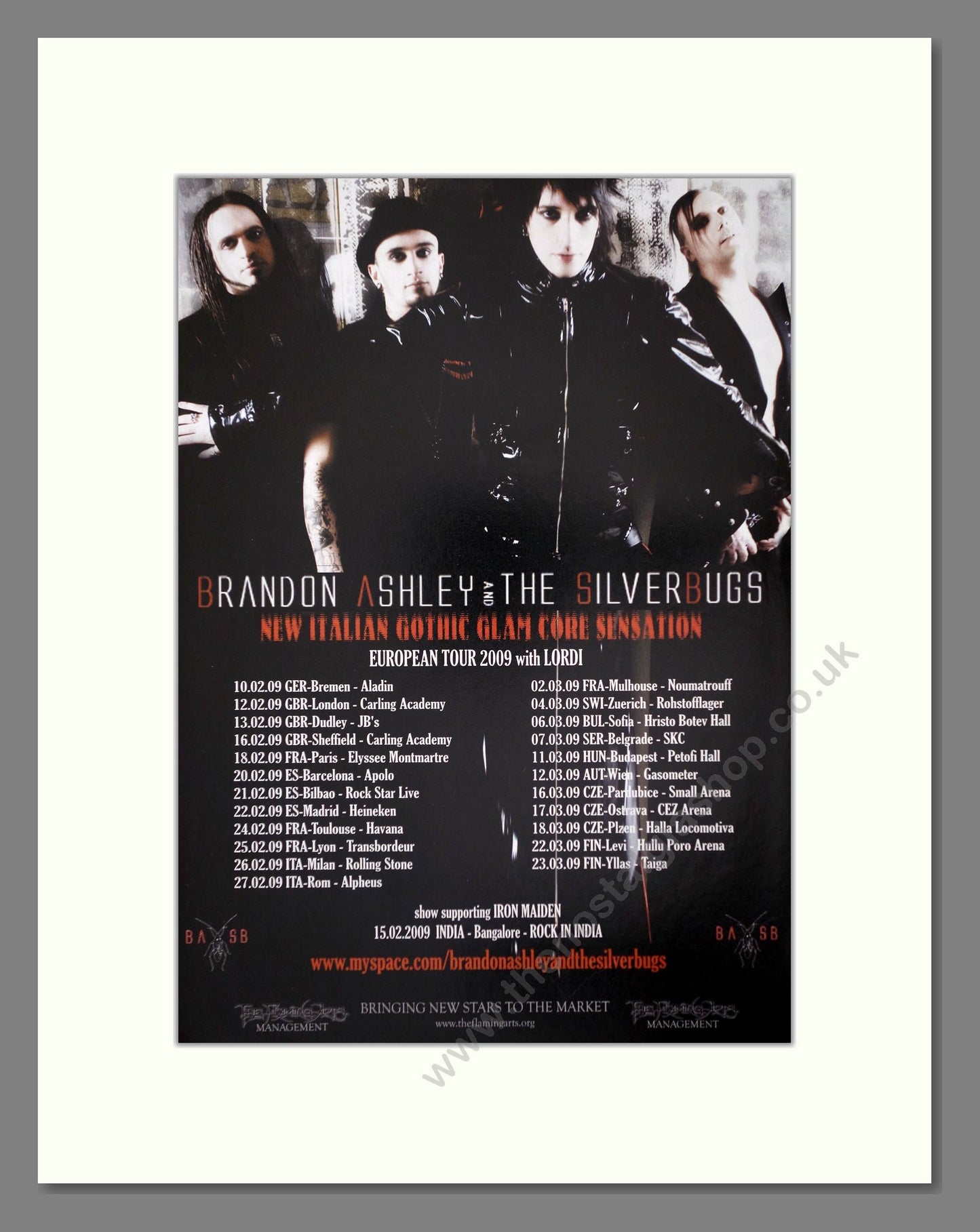 Brandon Ashley And The Silverbugs - UK Tour. Vintage Advert 2009 (ref AD66455)