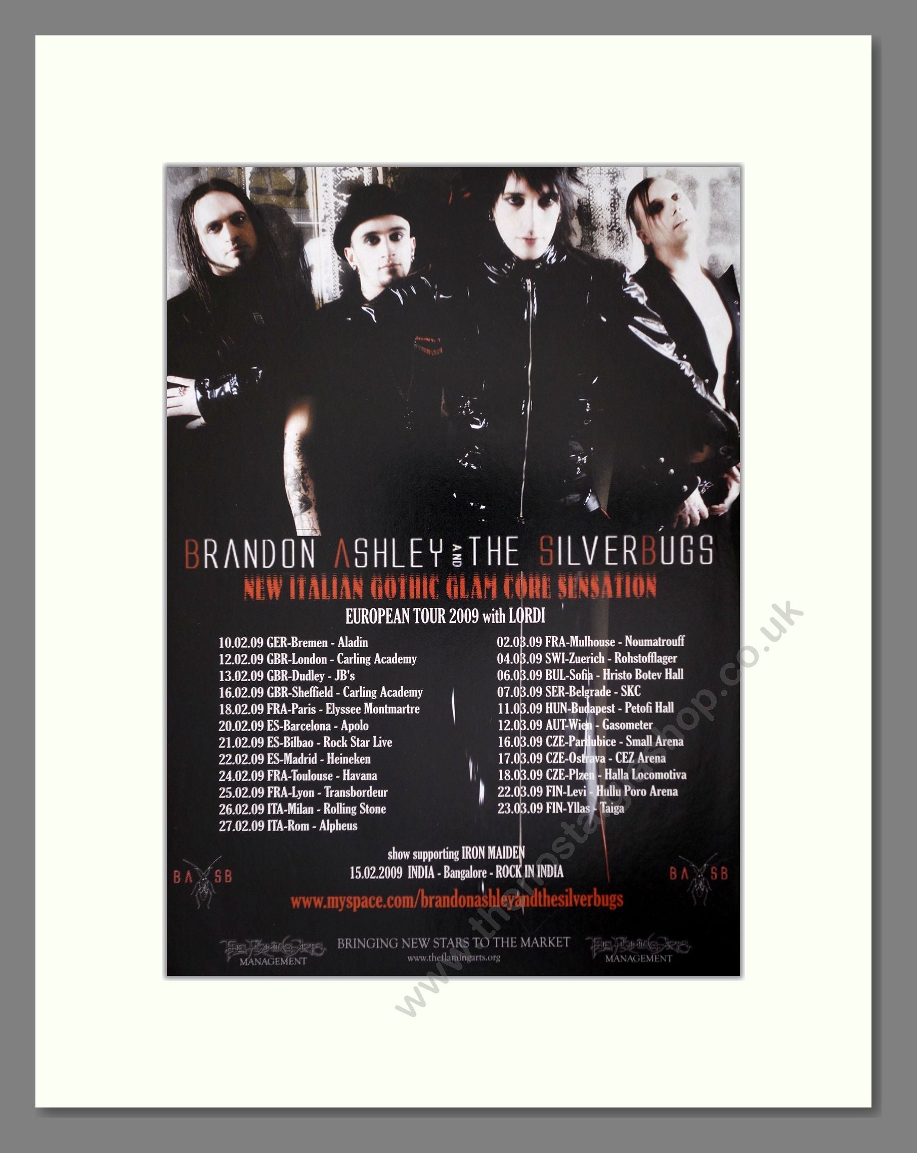 Brandon Ashley And The Silverbugs - UK Tour. Vintage Advert 2009 (ref AD66455)
