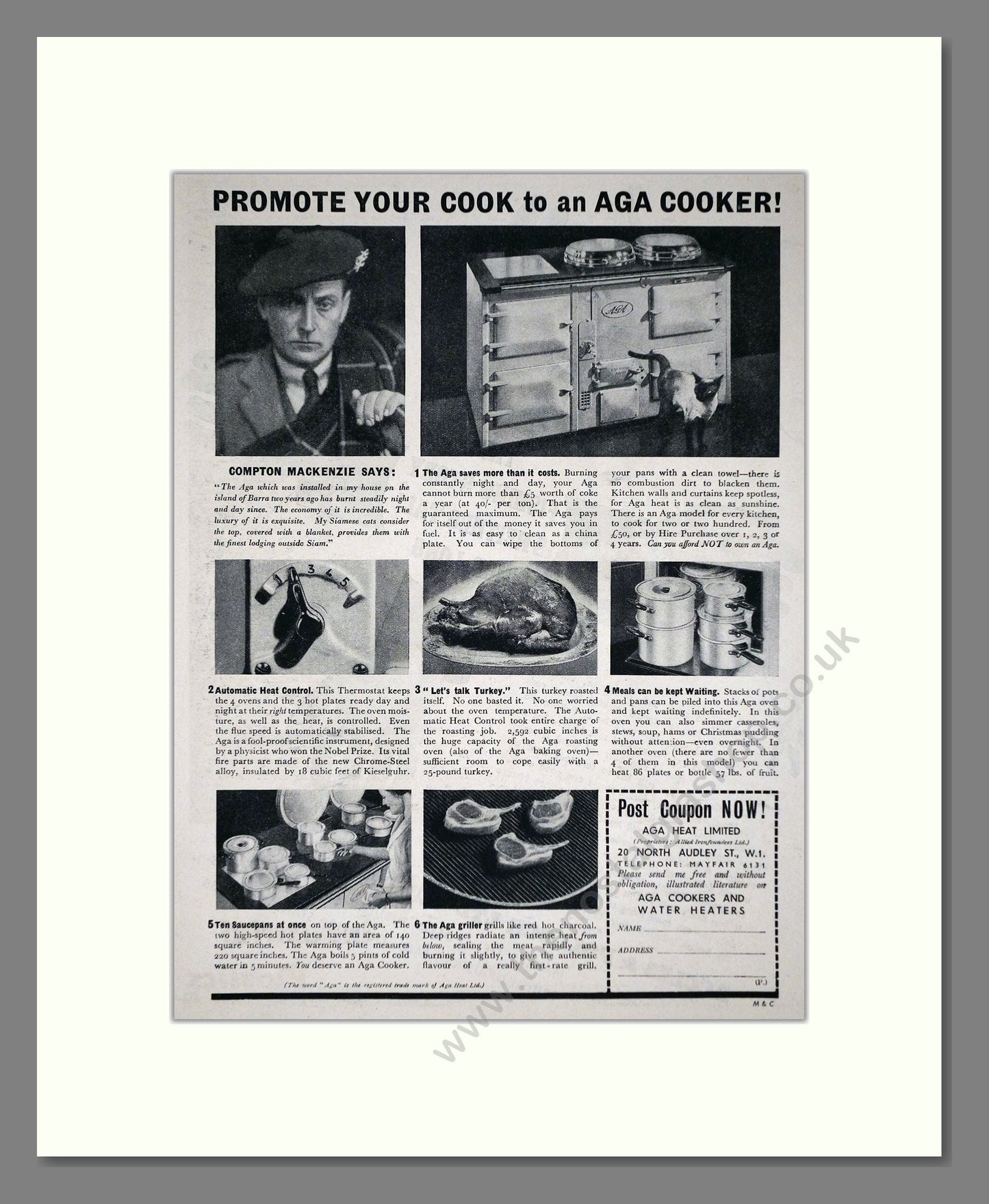 Aga - Cooker / Pans / Accessories. Vintage Advert 1938 (ref AD66547)