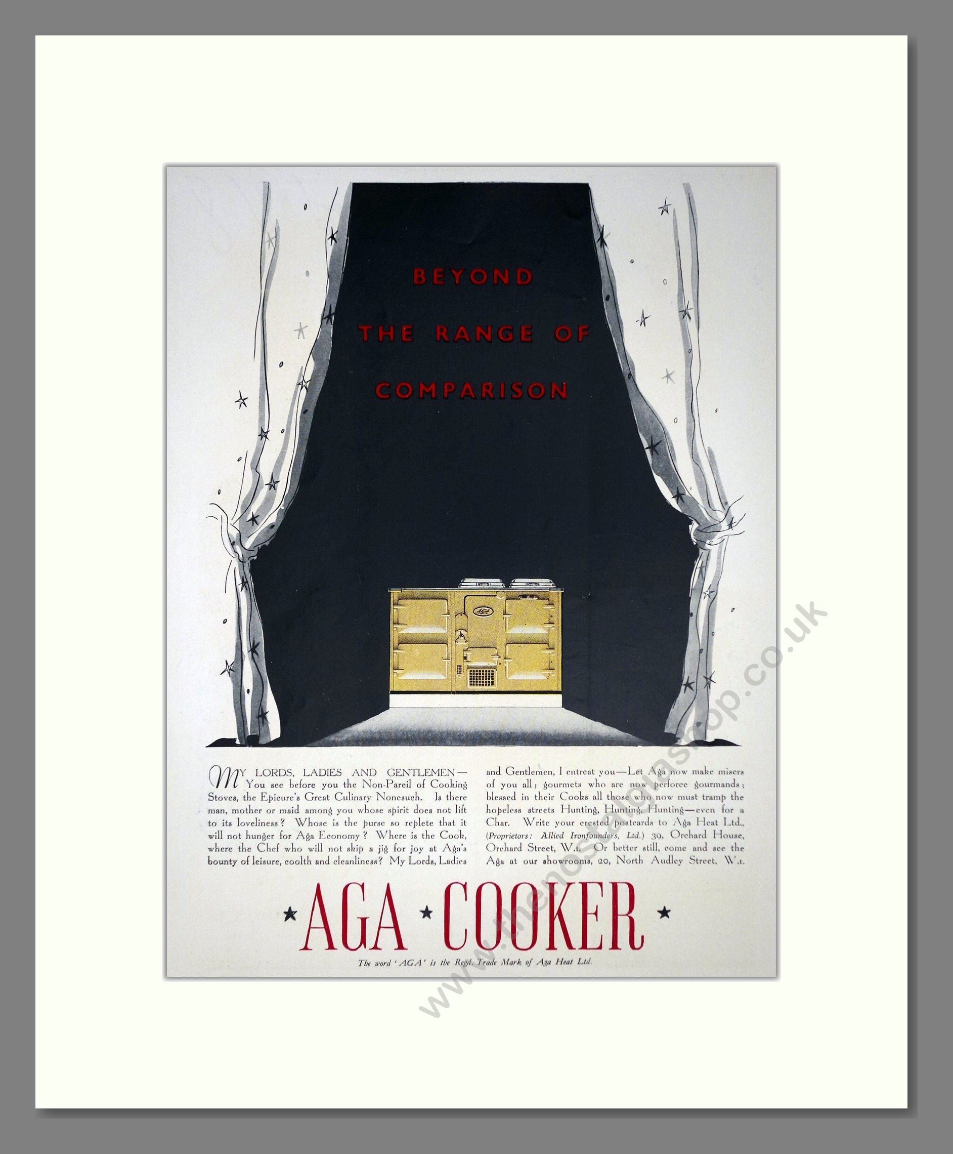 Aga - Cooker. Vintage Advert 1936 (ref AD66550)
