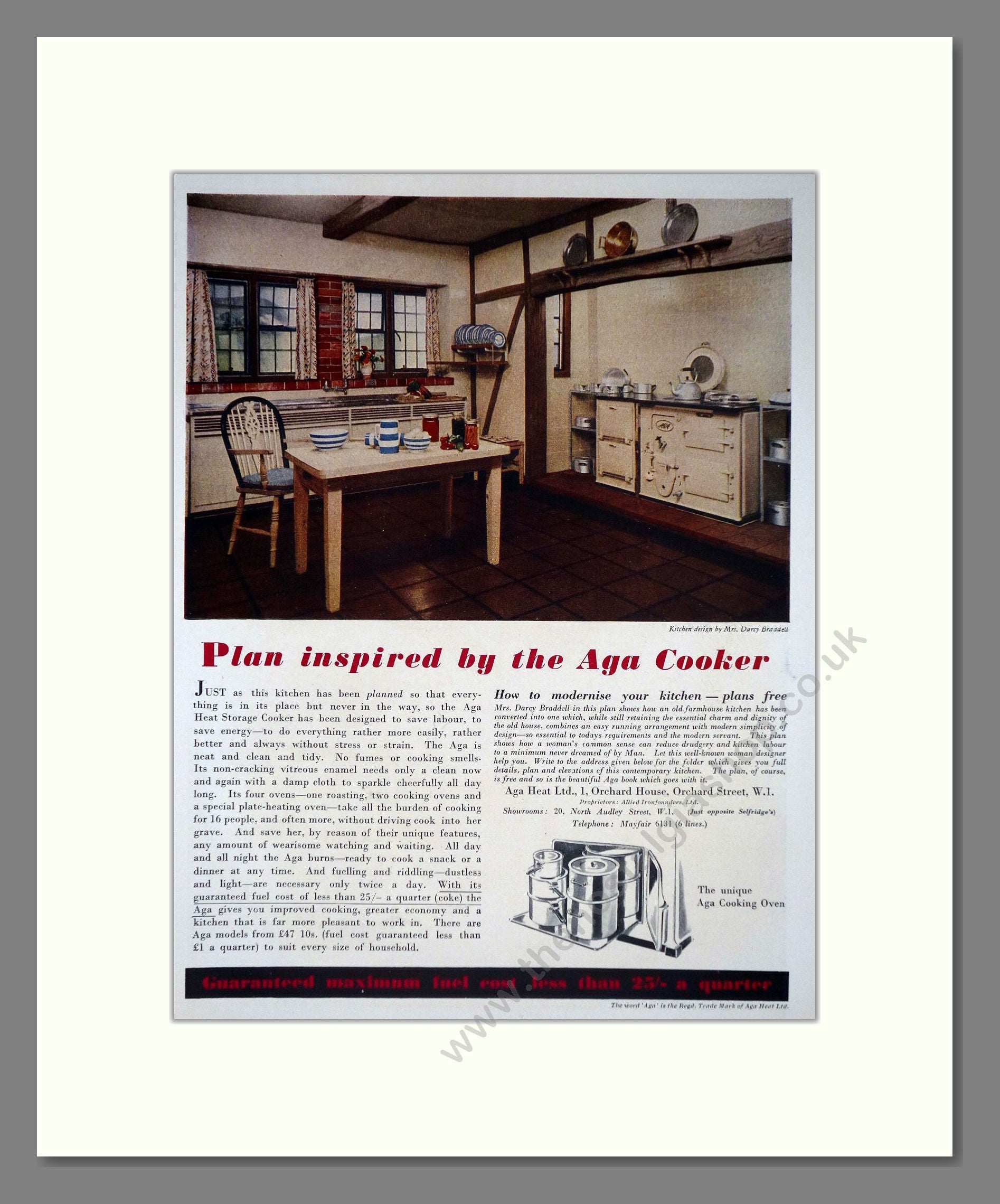 Aga - Heat Storage Cooker. Vintage Advert 1936 (ref AD66551)
