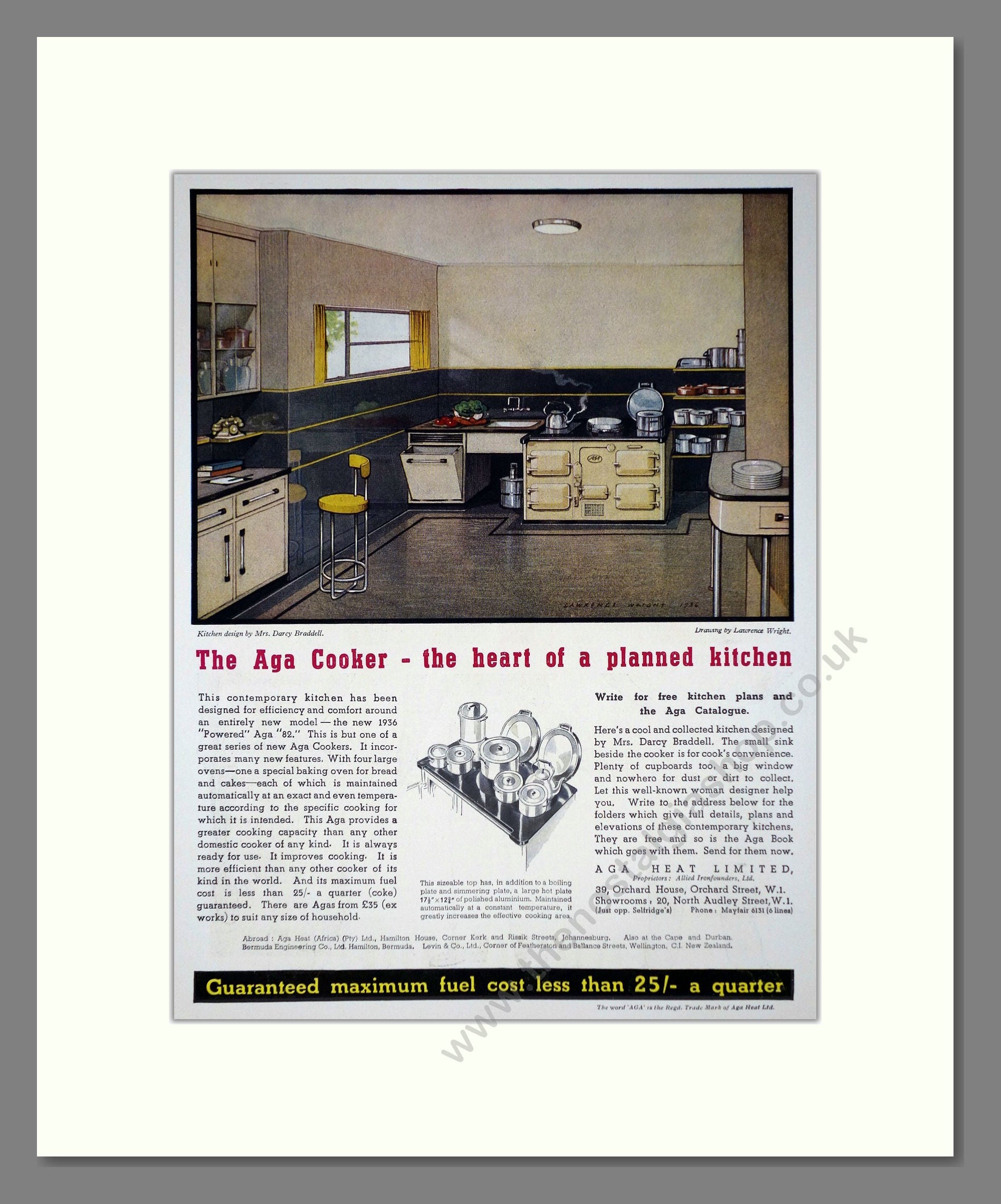 Aga - Model 82 Cooker. Vintage Advert 1936 (ref AD66552)
