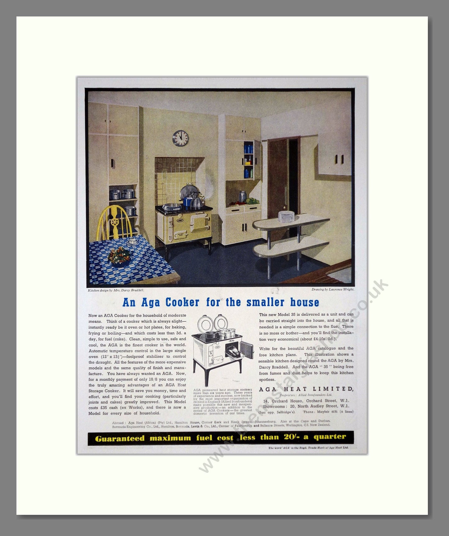 Aga - Model 35 Cooker. Vintage Advert 1936 (ref AD66553)
