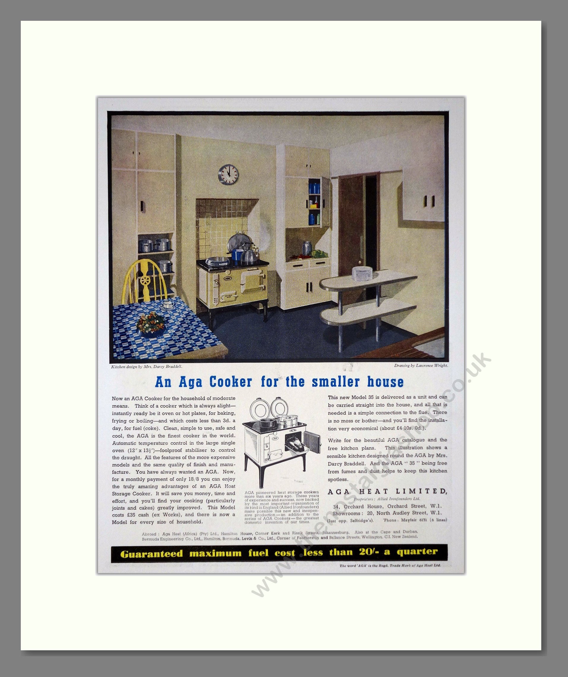 Aga - Model 35 Cooker. Vintage Advert 1936 (ref AD66553)