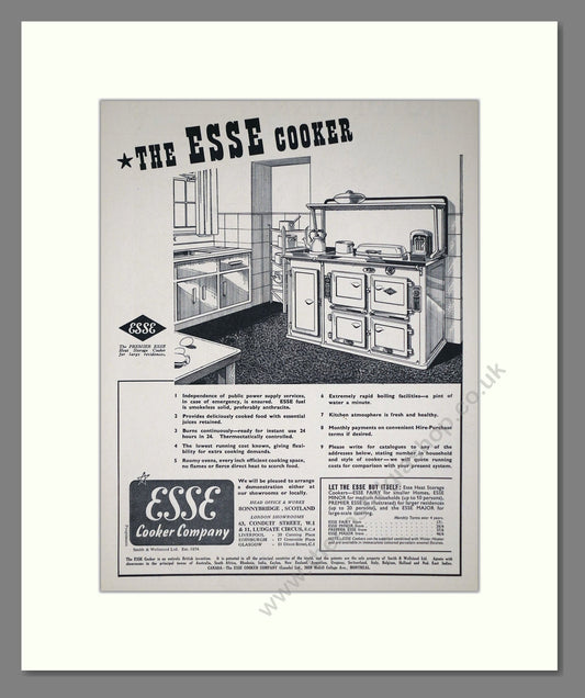 Esse - Premier Heat Storage Cooker. Vintage Advert 1939 (ref AD66564)