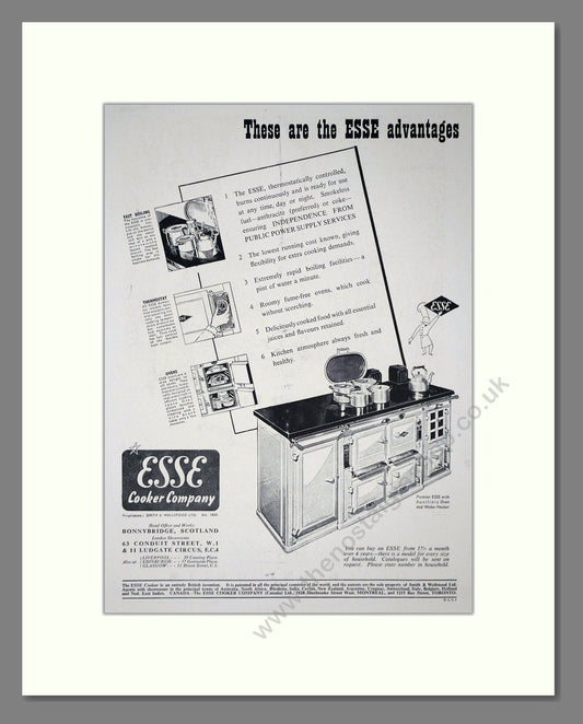 Esse - Premier Heat Storage Cooker. Vintage Advert 1939 (ref AD66566)