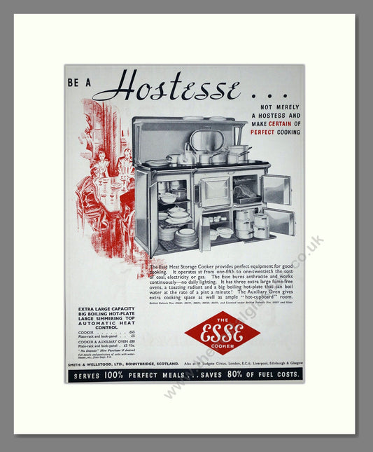 Esse - Heat Storage Cooker. Vintage Advert 1934 (ref AD66573)