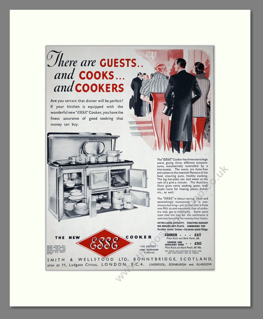 Esse - Cooker With Auxiliary Oven. Vintage Advert 1934 (ref AD66580)