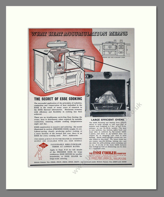 Esse - Premier Esse And Auxiliary Oven. Vintage Advert 1936 (ref AD66586)