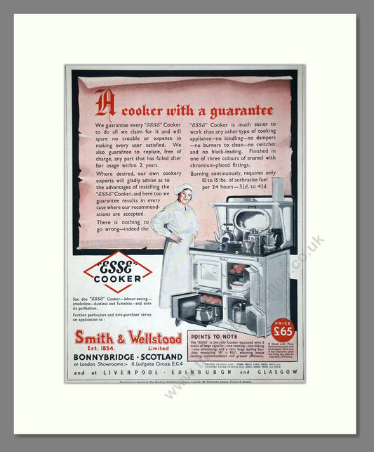 Esse - Cooker. Vintage Advert 1933 (ref AD66588)