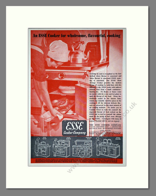 Esse - Fairy / Minor / Premier / Major Cooker. Vintage Advert 1938 (ref AD66590)