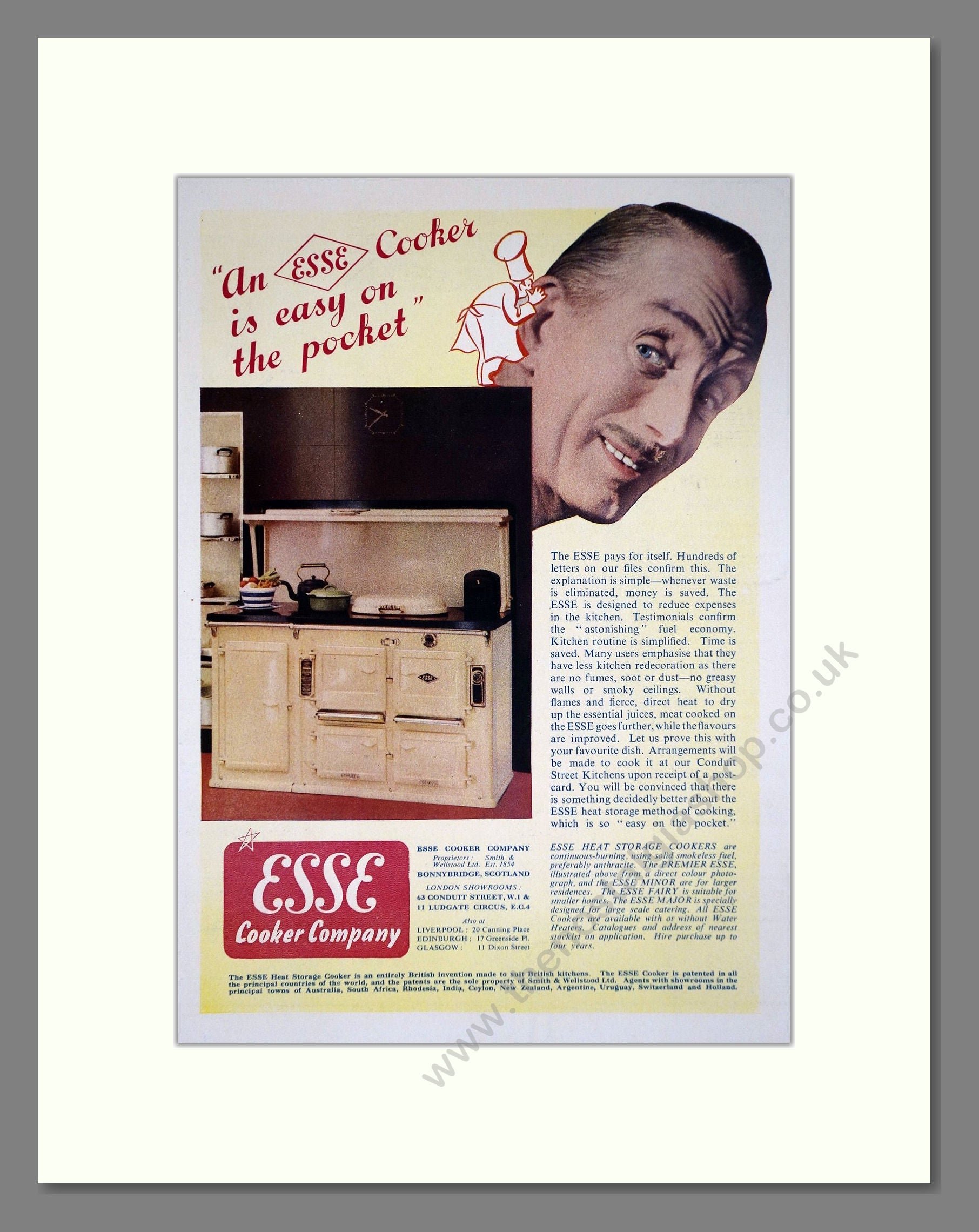 Esse - Heat Storage Cooker. Vintage Advert 1938 (ref AD66602)